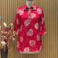 Floral co-ord sets in firozi blue and vibrant maroon red bring a fresh