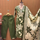 Elegant green cotton kurti with bold floral print