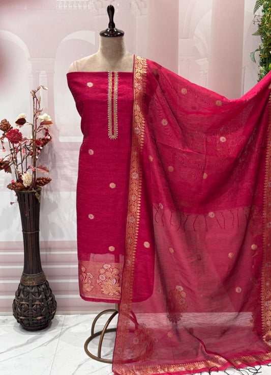 Elevate your ethnic elegance with our luxurious unstitched suit set