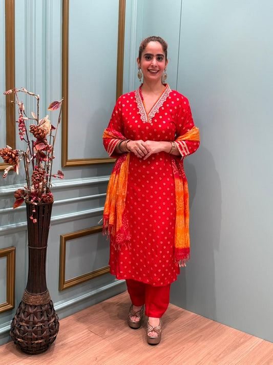 Elevate your style with our cotton silk kurti set