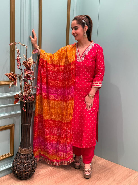 Elevate your style with our cotton silk kurti set