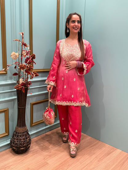 Elevate your festive charm with our luxurious tissue shimmer fabric cord set