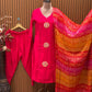 Grace your festive wardrobe with this vibrant pink muslin kurti set,