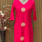 Grace your festive wardrobe with this vibrant pink muslin kurti set,