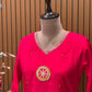 Grace your festive wardrobe with this vibrant pink muslin kurti set,