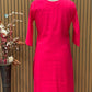 Grace your festive wardrobe with this vibrant pink muslin kurti set,