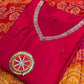 Grace your festive wardrobe with this vibrant pink muslin kurti set,