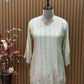 Elegant short kurti in premium tissue shimmer with intricate handwork
