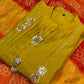 Brighten your festive look with this mustard muslin kurti set