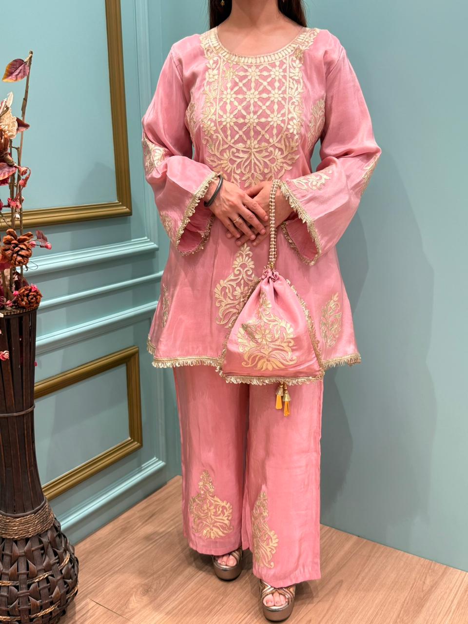 Drape yourself in elegance with our luxe tissue shimmer cord-sets