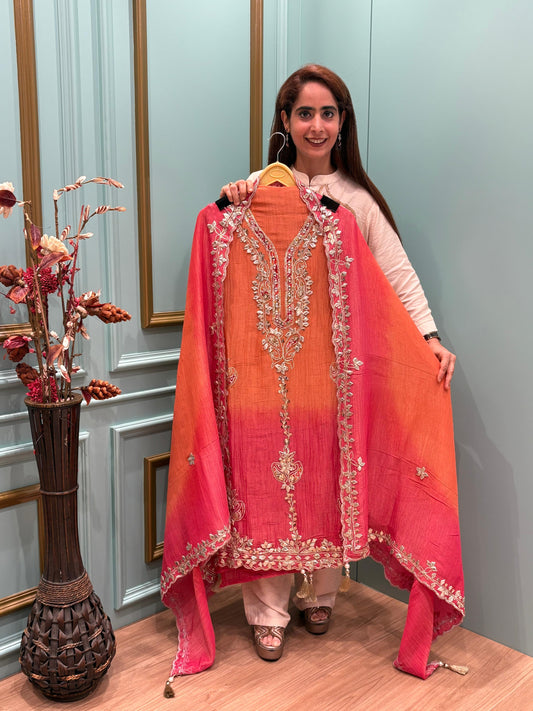 Fabric carries a natural sheen that makes you glow effortlessly