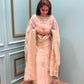 Premium unstitched suit set crafted in Organza Banarasi shimmer fabric