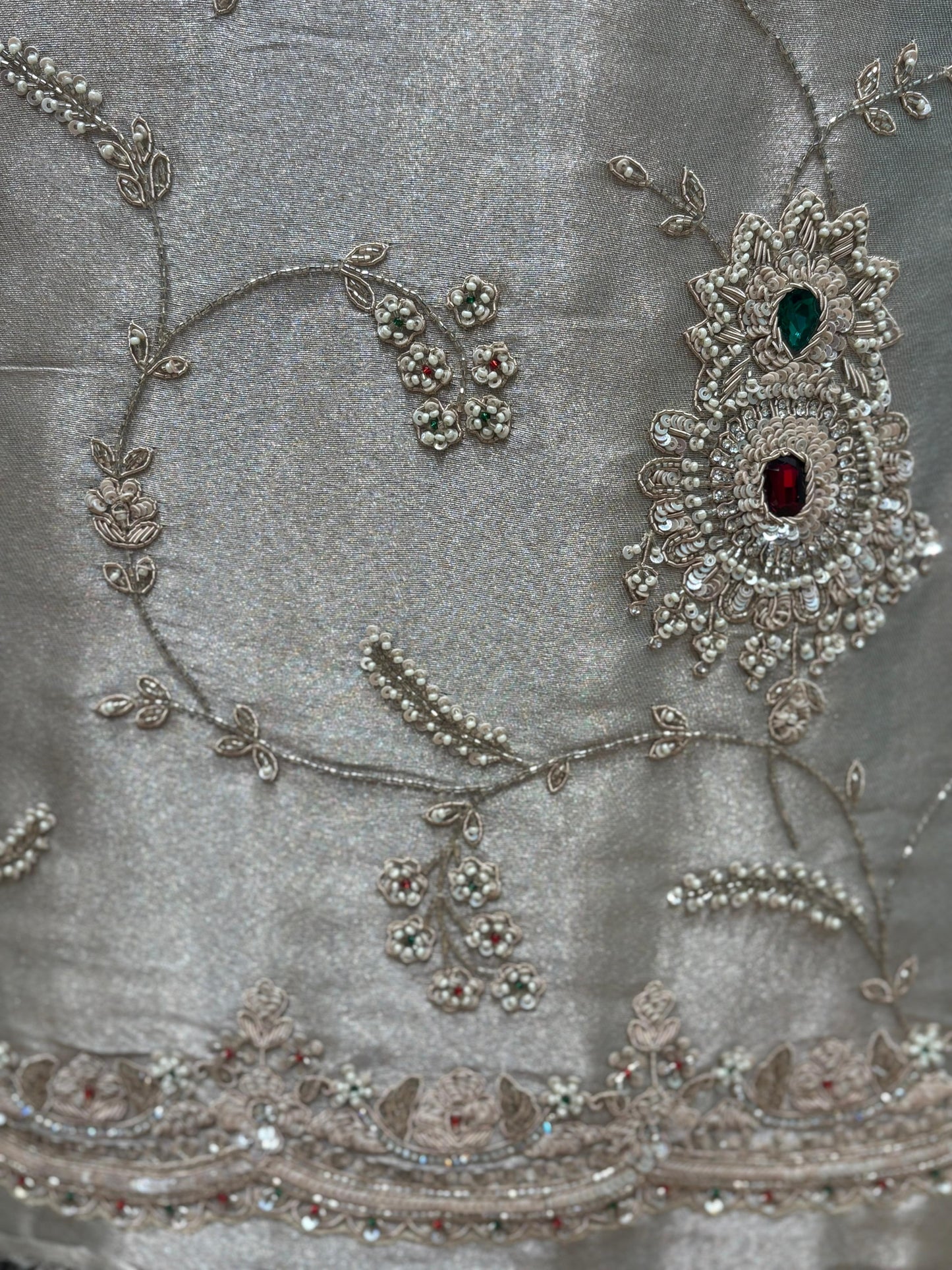 Step into timeless elegance with our luxurious pure tissue unstitched suit,