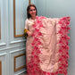 Step into elegance with our premium unstitched organza shimmer suits