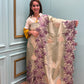 Step into elegance with our premium unstitched organza shimmer suits