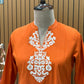 Bright cotton kurti set in festive orange