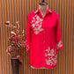 Graceful Chinon fabric kurti with collared neckline