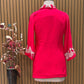 Graceful Chinon fabric kurti with collared neckline