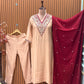 Chinon embroidered kurti with collared neckline