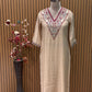 Chinon embroidered kurti with collared neckline