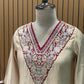 Chinon embroidered kurti with collared neckline
