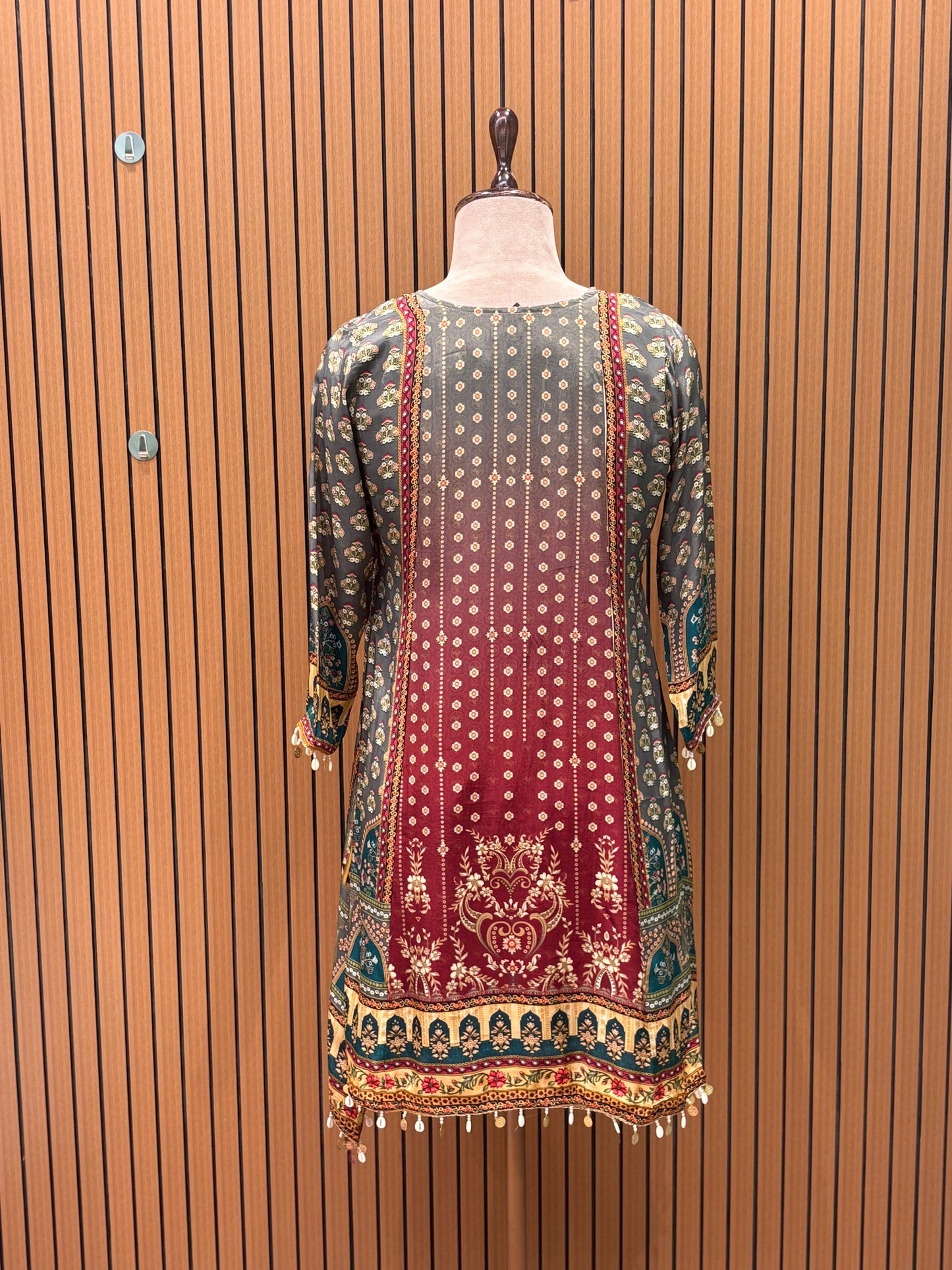 Elegant crape silk kurti with intricate digital print