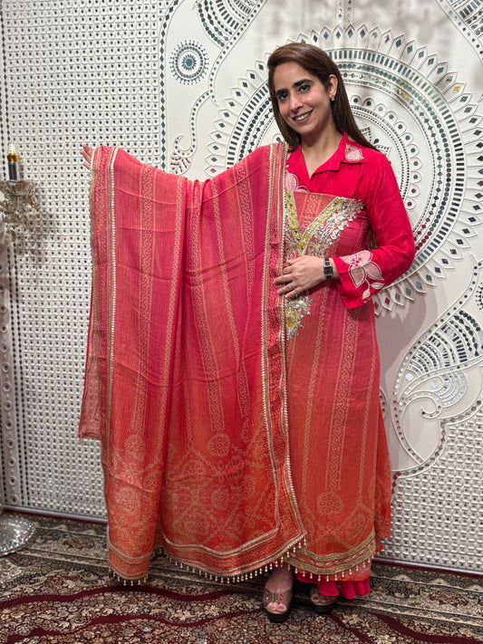 Elevate your festive wardrobe with our unstitched suit