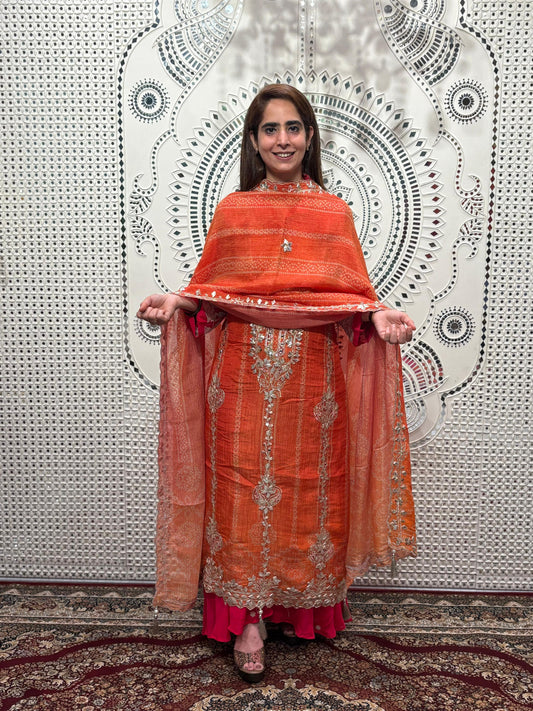 Elevate your festive wardrobe with our unstitched suit