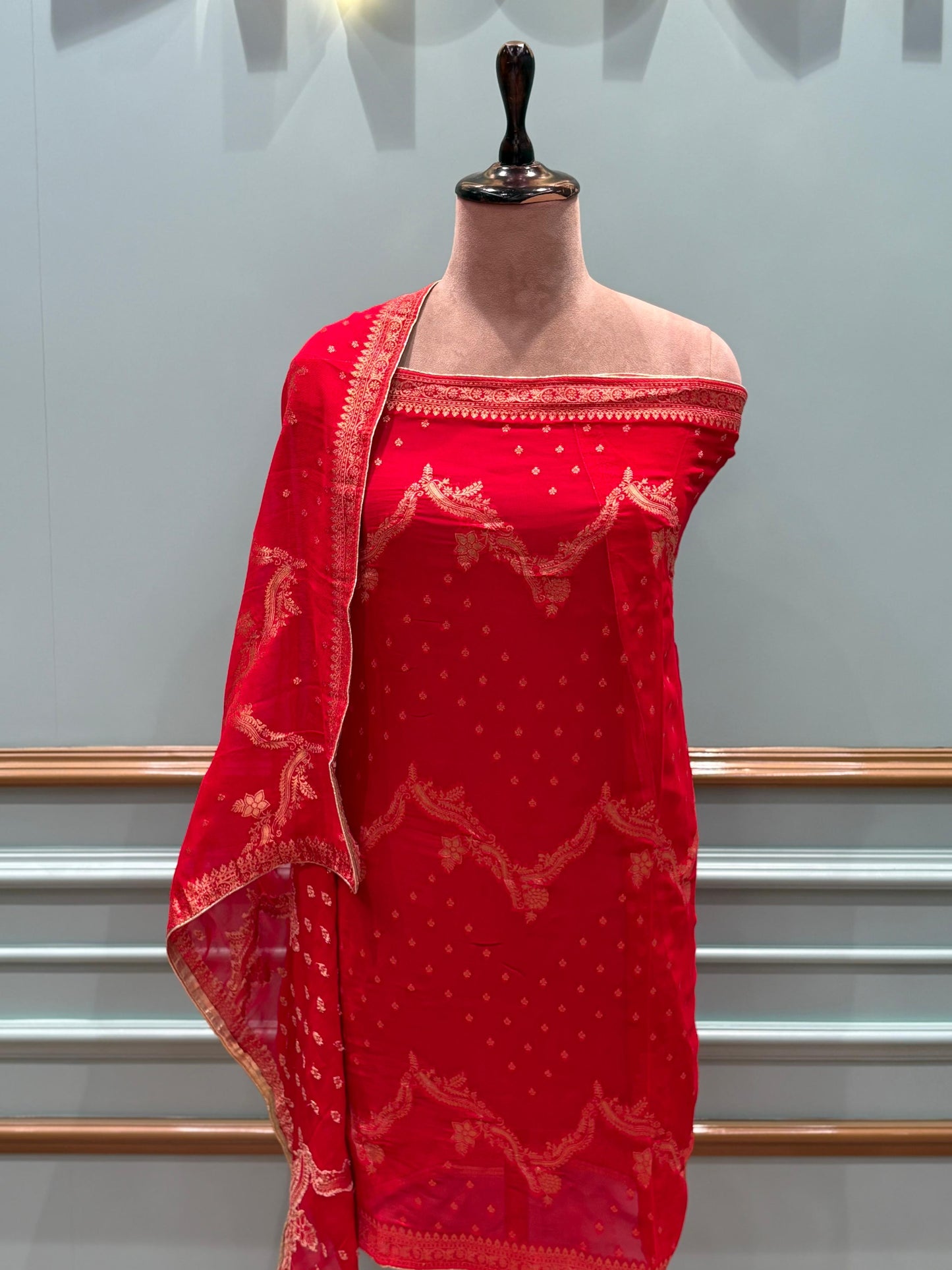festive elegance with our premium Khaddi Georgette unstitched suit