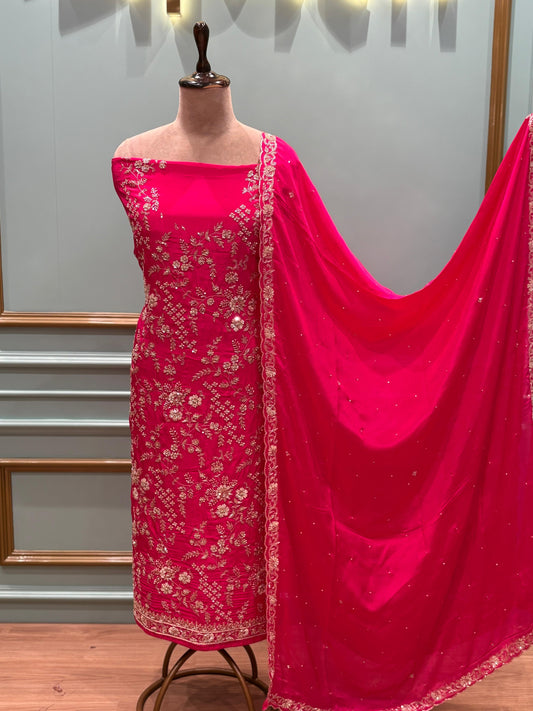 Festive and wedding occasions with this stunning Crape silk