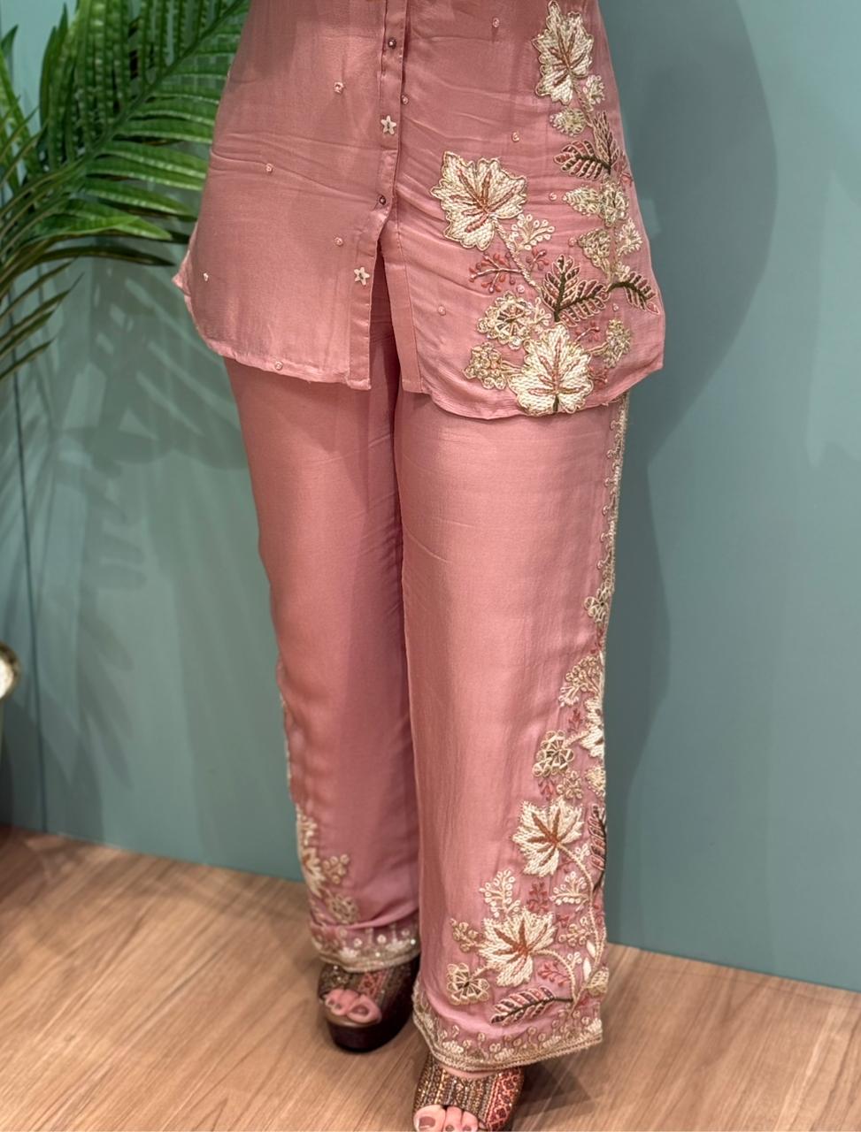Grace your style with our luxury cord-set in tissue shimmer fabric