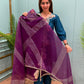 Crafted in organza shimmer fabric with rich gota patch work