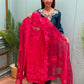 Unstitched suit collection in organza shimmer fabric