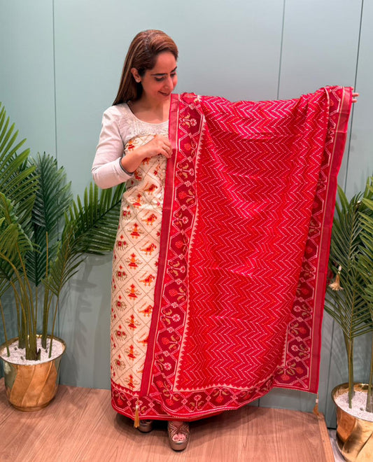 Our elegant Maheshwari Silky Unstitched Suit Collection