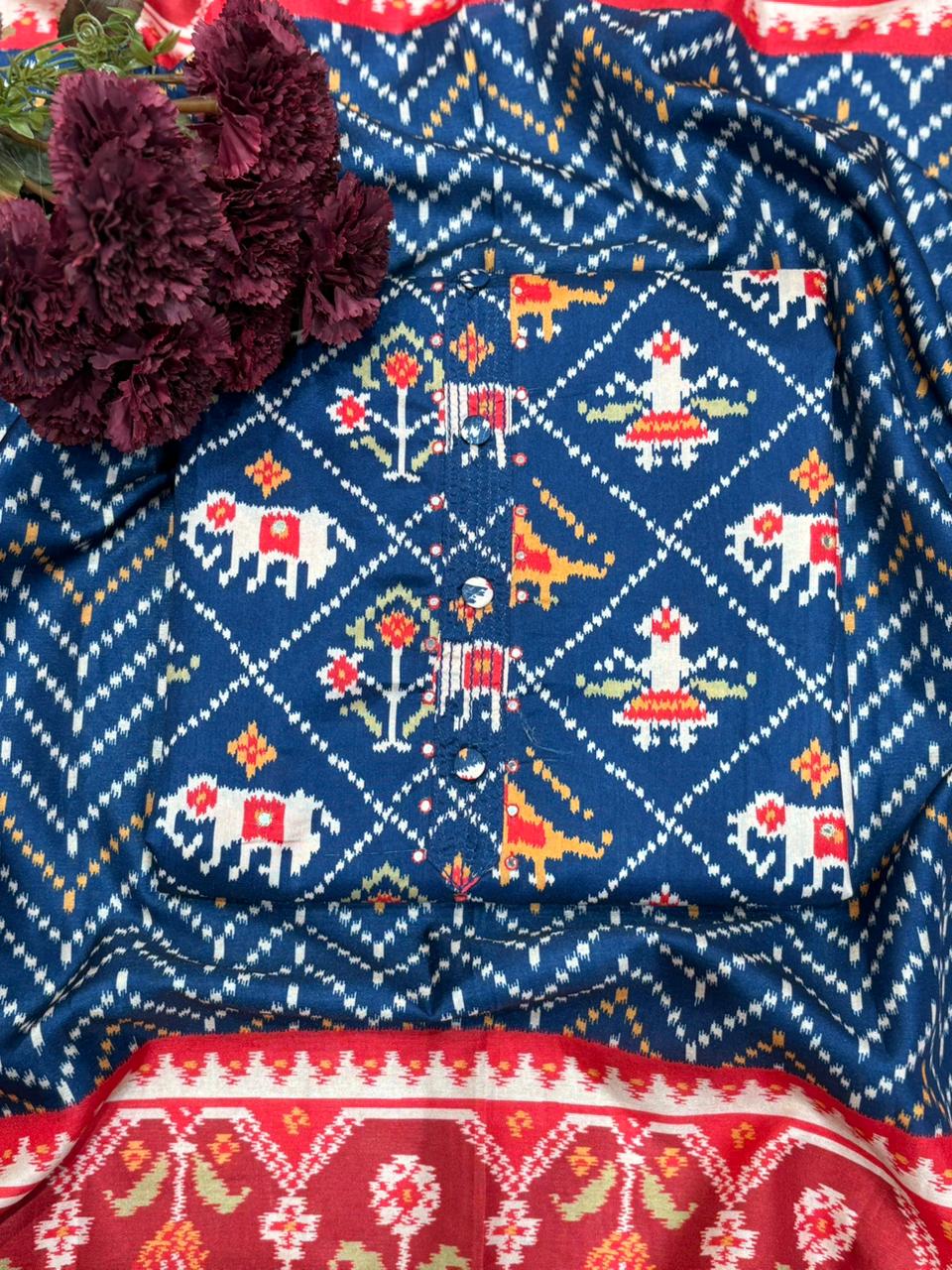 Our elegant Maheshwari Silky Unstitched Suit Collection