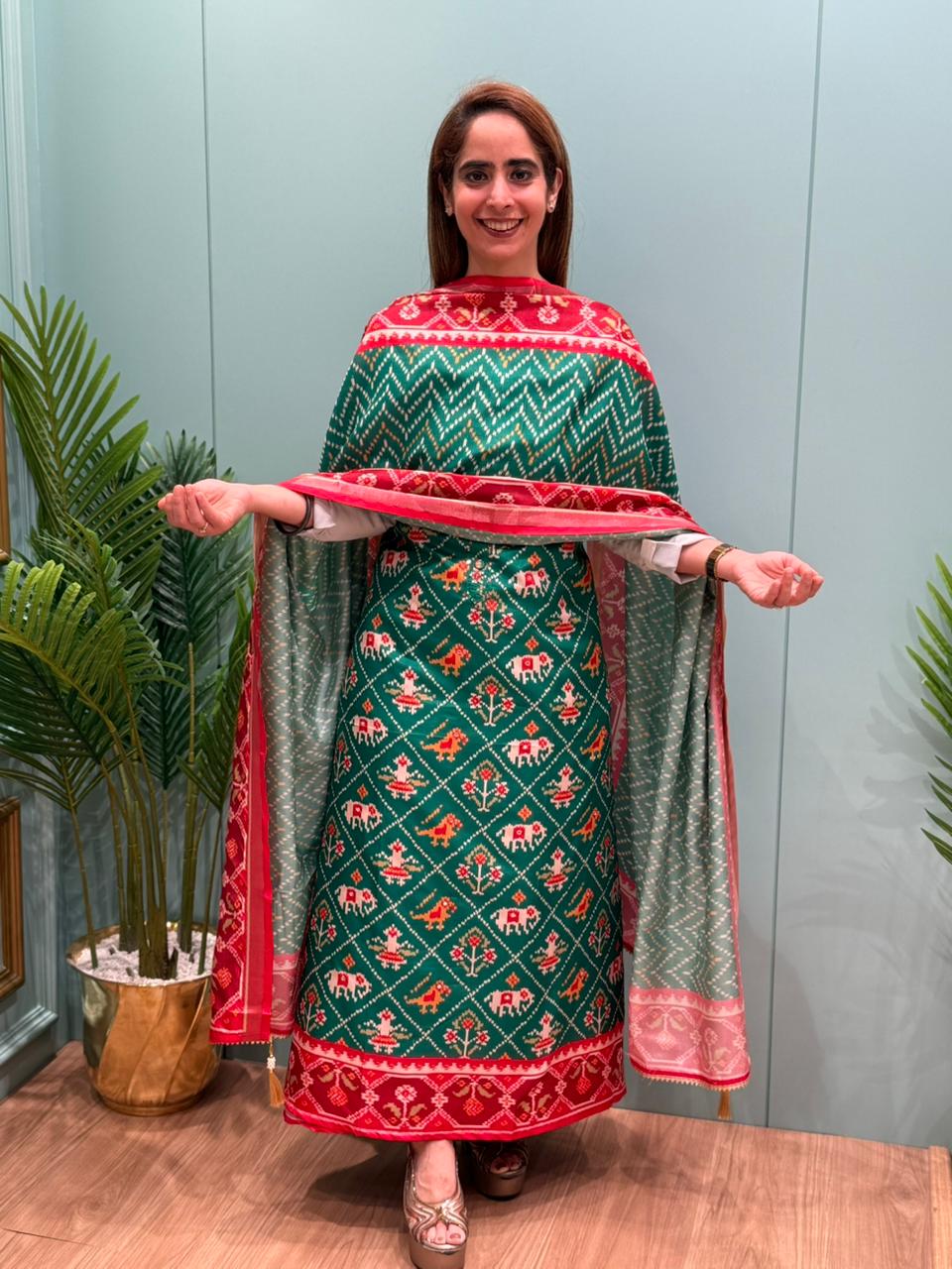 Our elegant Maheshwari Silky Unstitched Suit Collection