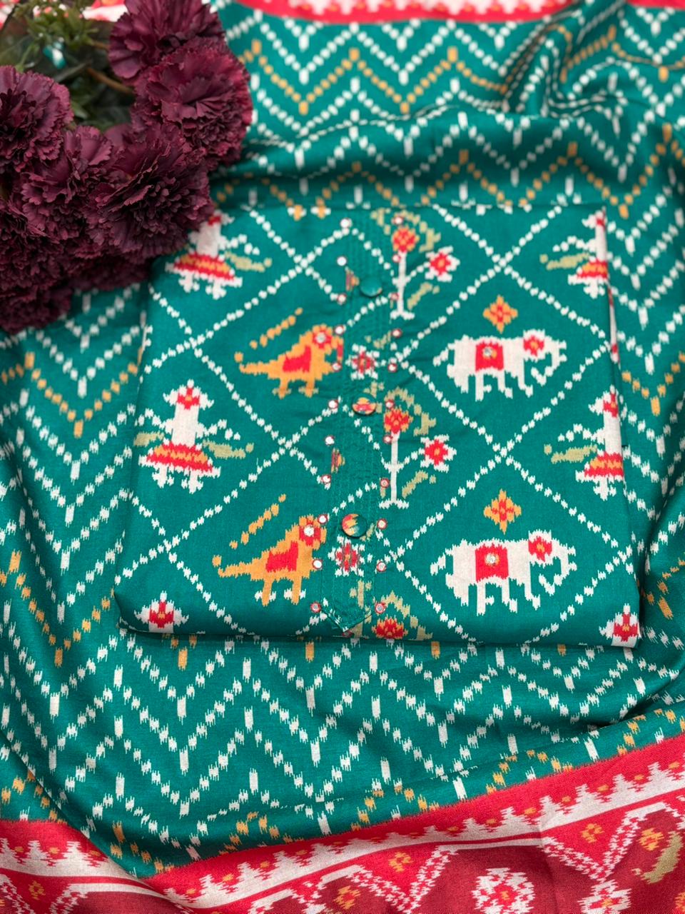 Our elegant Maheshwari Silky Unstitched Suit Collection