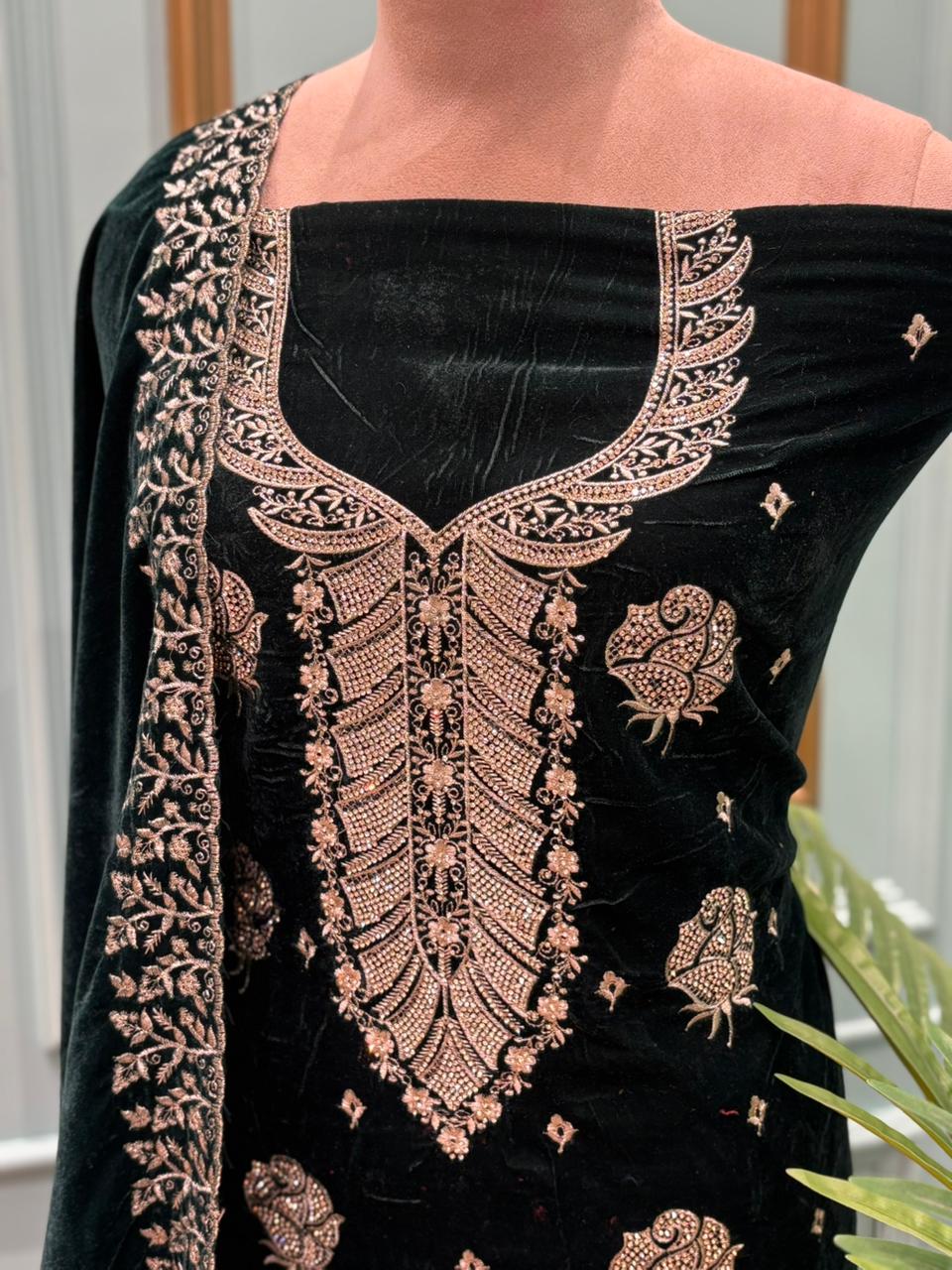 Presenting our luxurious velvet unstitched suit collection