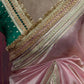 Beautiful running saree comes in premium shimmer organza,