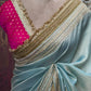 Beautiful running saree comes in premium shimmer organza,
