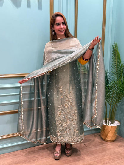 Premium Organza Shimmer Suit