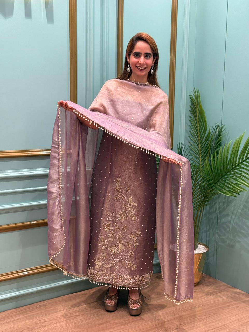 Premium Organza Shimmer Suit