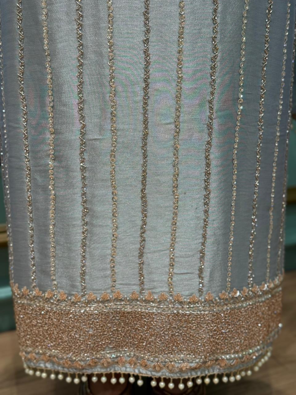 Unstitched Organza Shimmer Suit – Luxury Edit