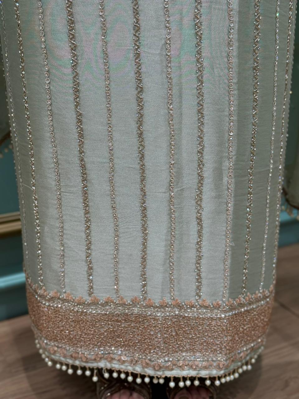 Unstitched Organza Shimmer Suit – Luxury Edit