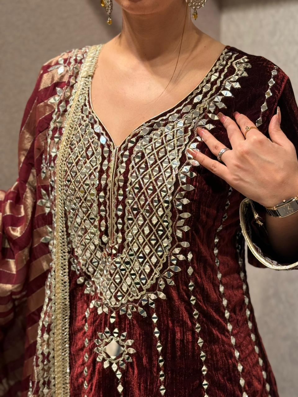 Embrace pure elegance with our Long Velvet Anarkali