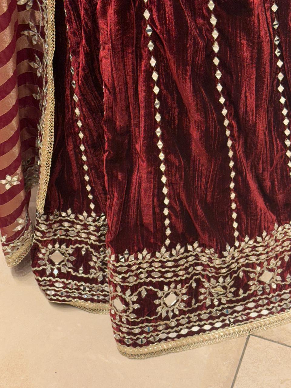 Embrace pure elegance with our Long Velvet Anarkali