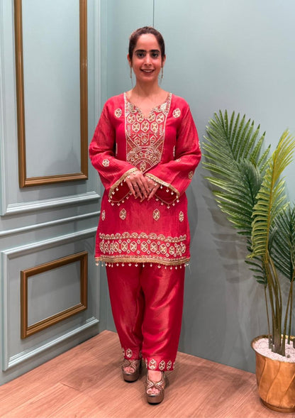 Elegant Cord Set with Salwar Style Pent Fabric