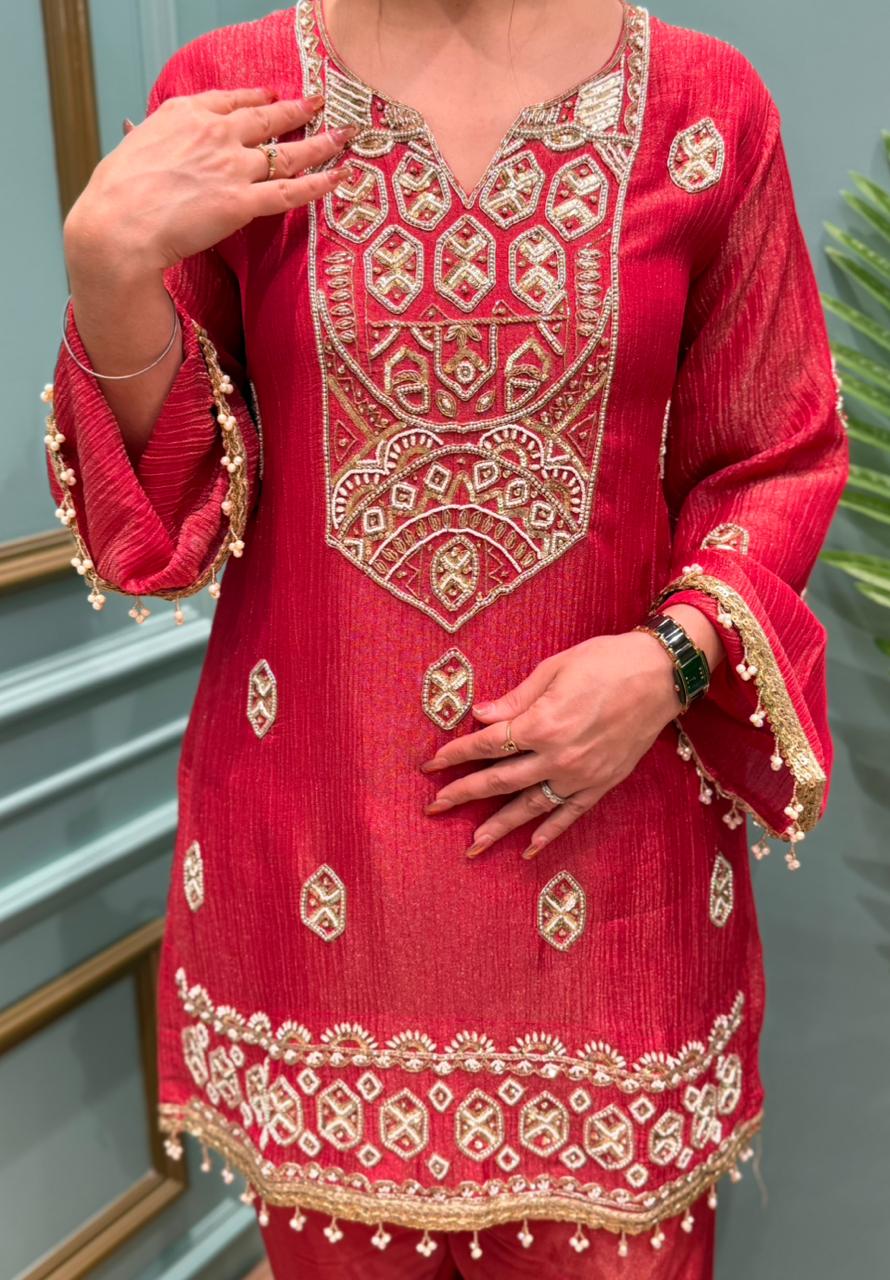 Elegant Cord Set with Salwar Style Pent Fabric