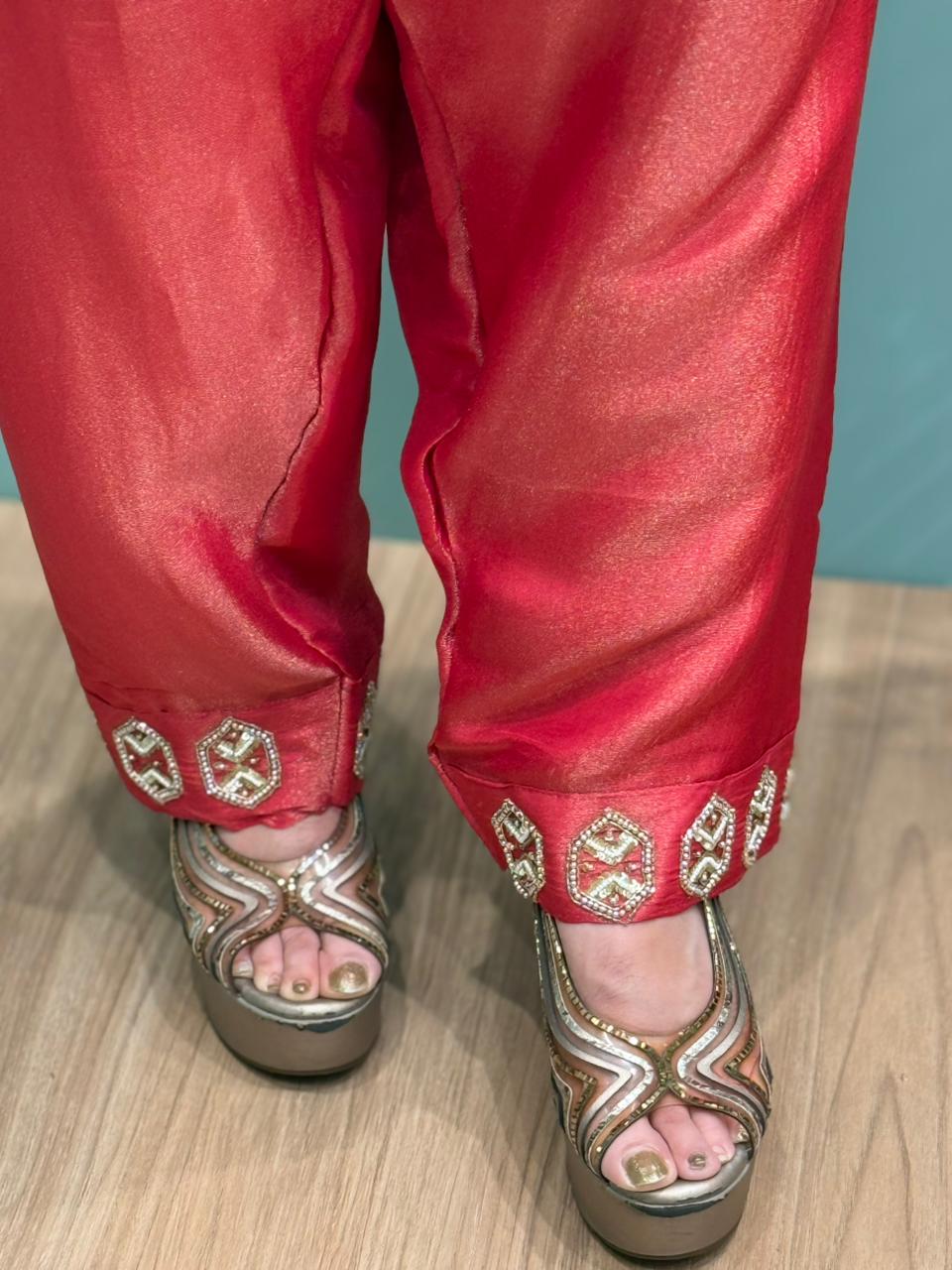 Elegant Cord Set with Salwar Style Pent Fabric