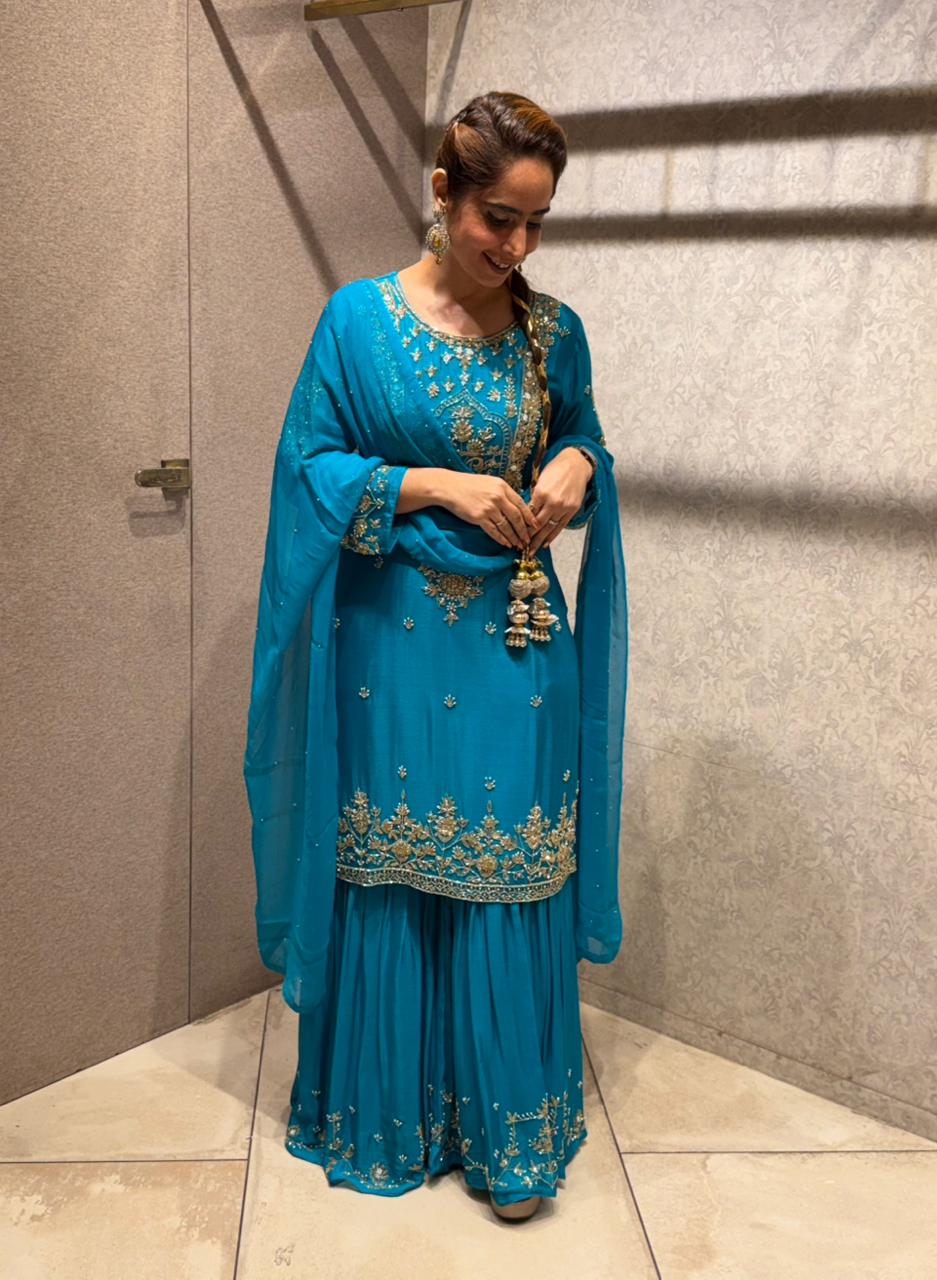 Presenting our Embroidered Gharara Set